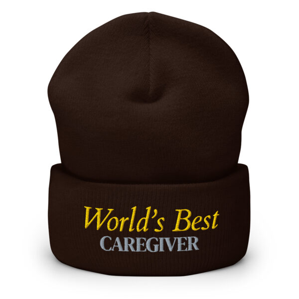 World's Best Caregiver Cuffed Beanie - Image 2