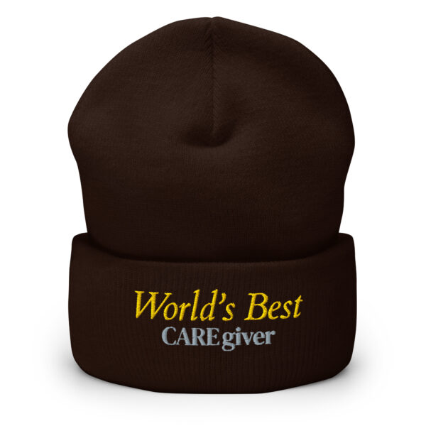 World's Best CAREgiver Cuffed Beanie - Image 2