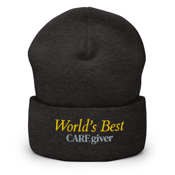 World's Best CAREgiver Cuffed Beanie - Image 4