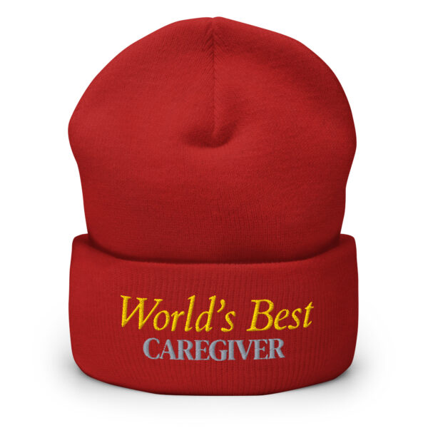 World's Best Caregiver Cuffed Beanie - Image 5