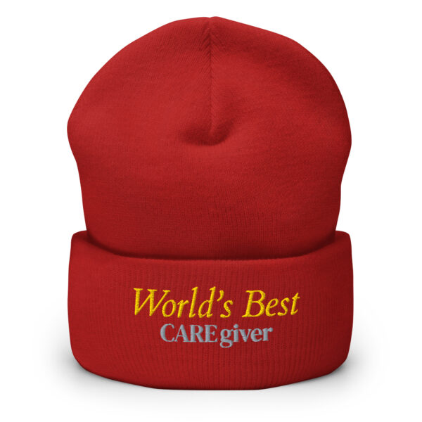 World's Best CAREgiver Cuffed Beanie - Image 5