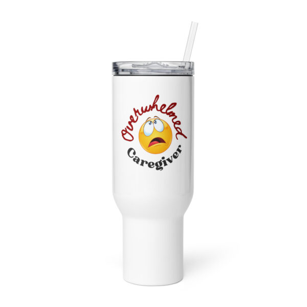 Overwhelmed Caregiver Travel mug with a handle - Image 4