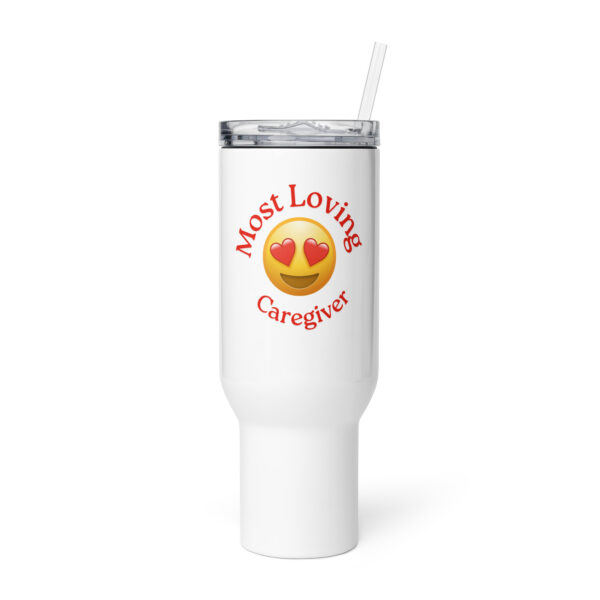 Most Loving Caregiver Travel mug with a handle - Image 4