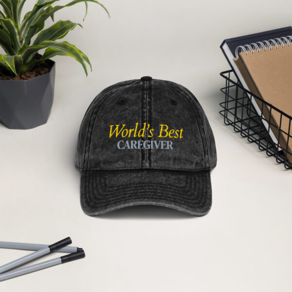 World's Best Caregiver Vintage Cotton Twill Cap