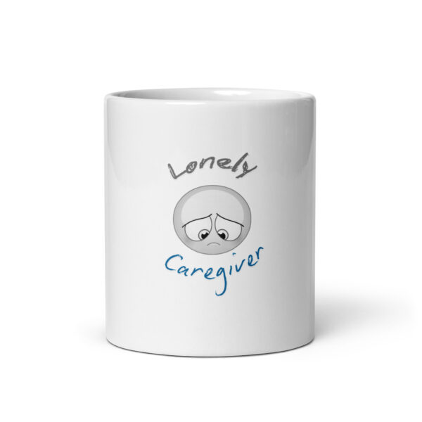 Lonely Caregiver White glossy mug