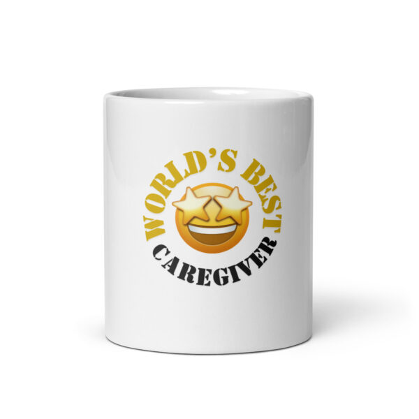 World's Best Caregiver White glossy mug